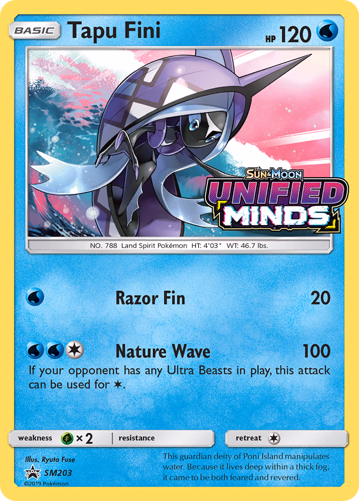 Tapu Fini Pokemon card (SM203, SM Black Star Promos)