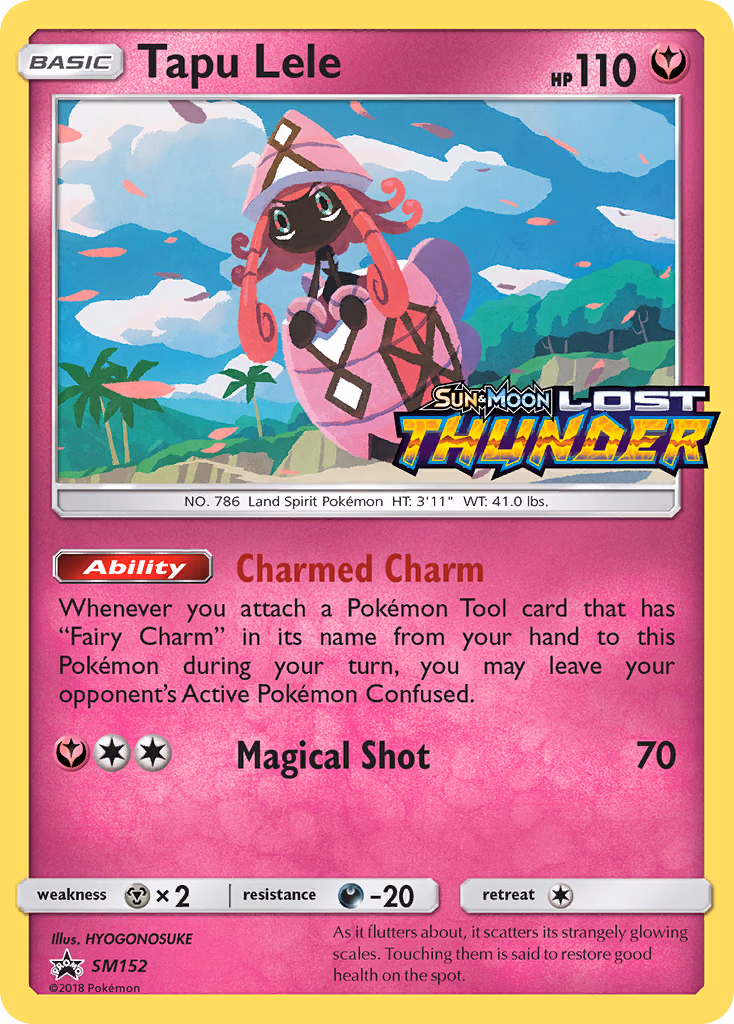 Tapu Lele Pokemon card (SM152, SM Black Star Promos)