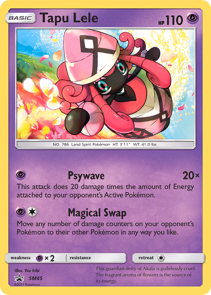 Tapu Lele Pokemon card (SM45, SM Black Star Promos)