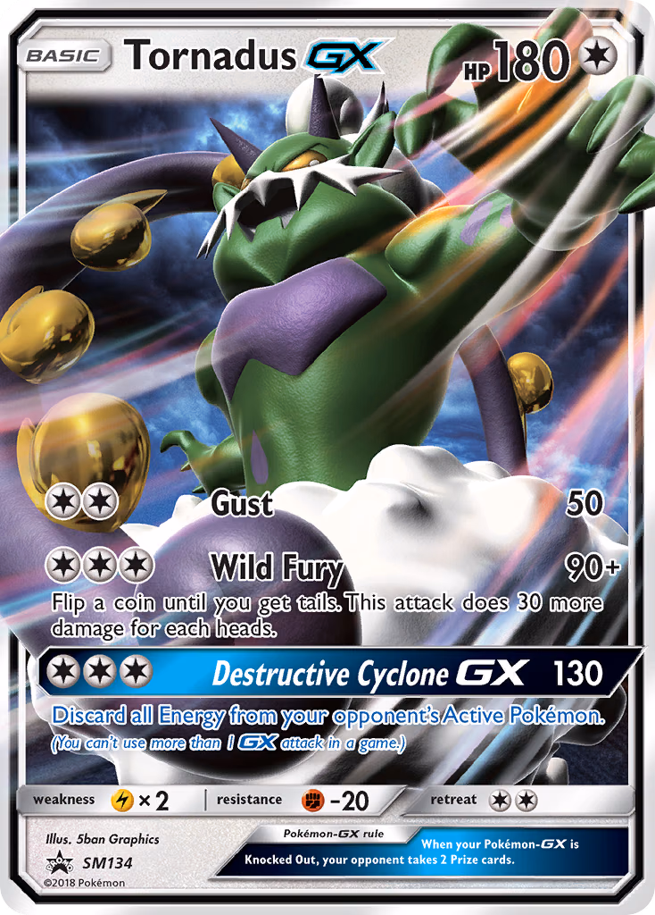 Tornadus-GX Pokemon card (SM134, SM Black Star Promos)