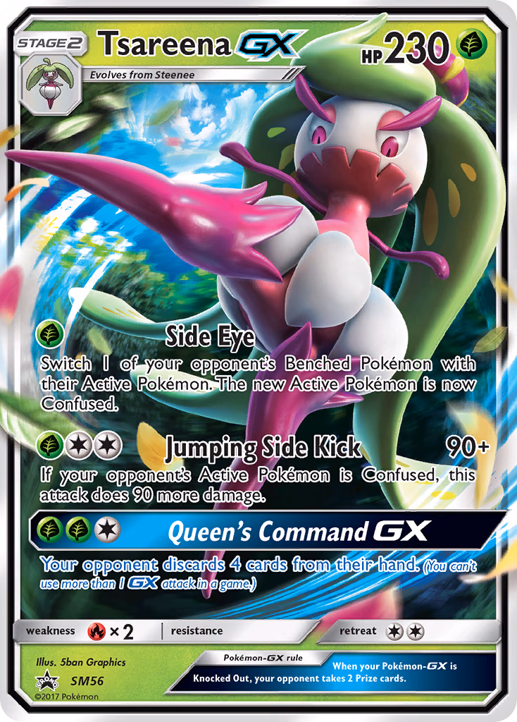 Tsareena-GX Pokemon card (SM56, SM Black Star Promos)