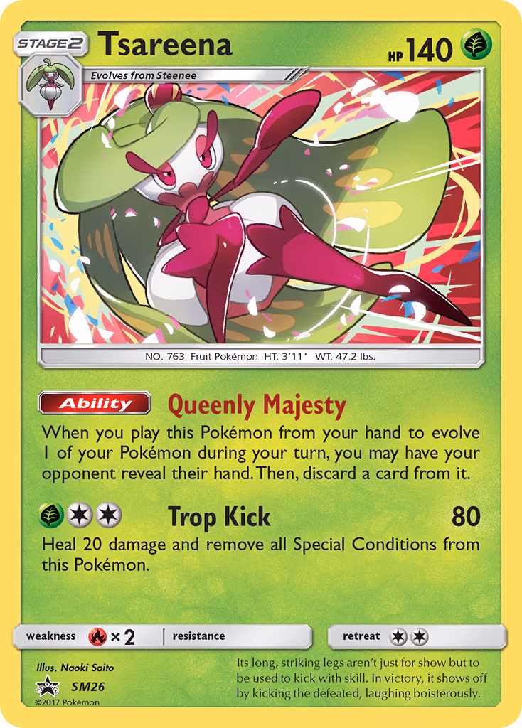Tsareena Pokemon card (SM26, SM Black Star Promos)