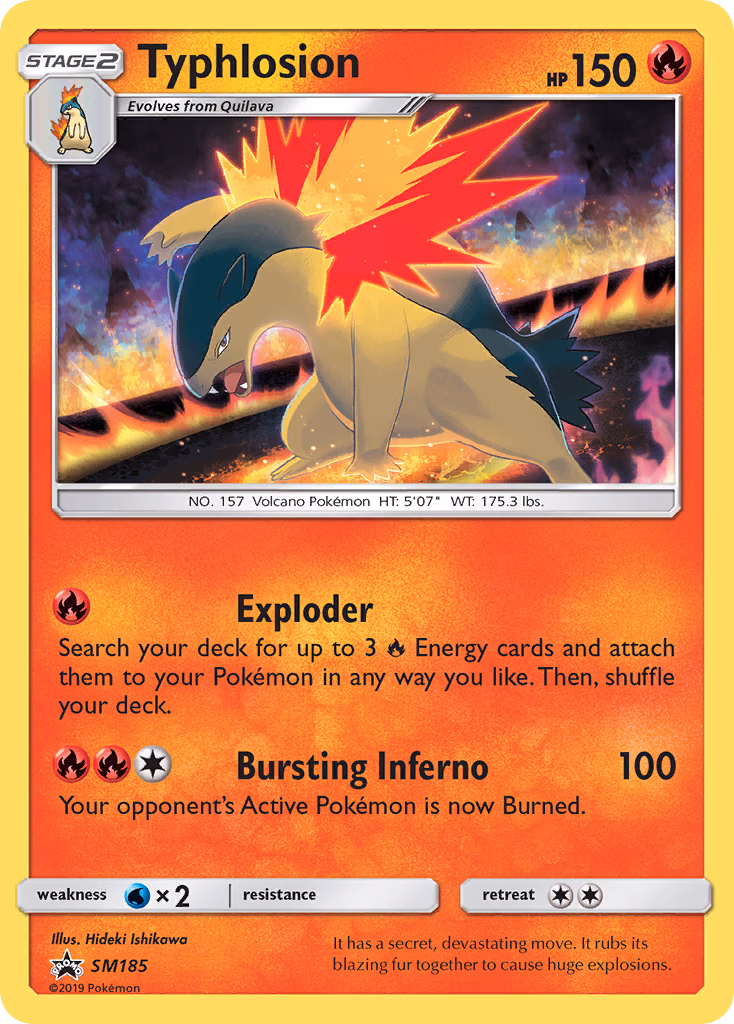 Typhlosion Pokemon card (SM185, SM Black Star Promos)