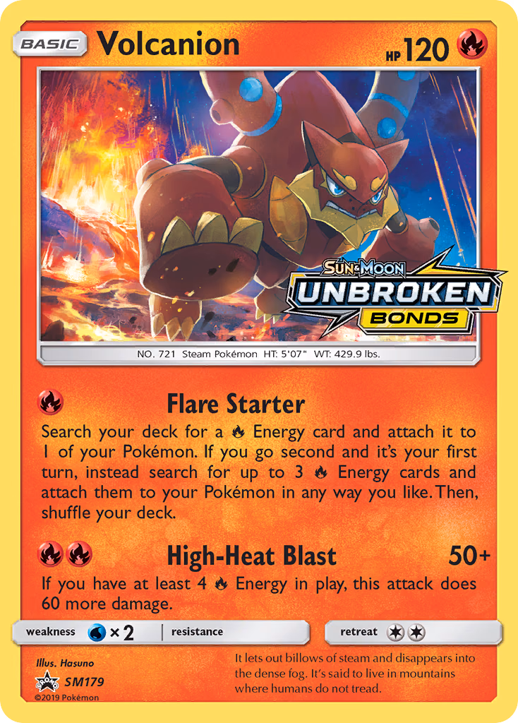 Volcanion Pokemon card (SM179, SM Black Star Promos)