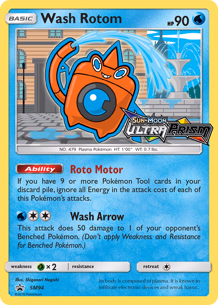 Wash Rotom Pokemon card (SM94, SM Black Star Promos)