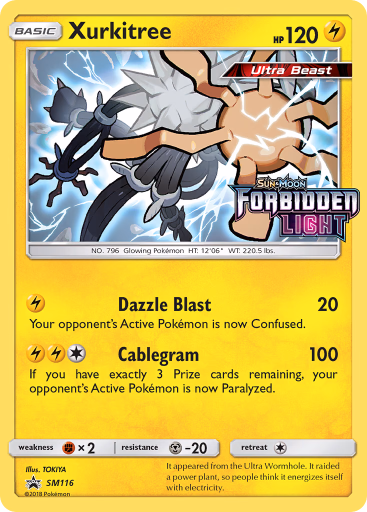 Xurkitree Pokemon card (SM116, SM Black Star Promos)