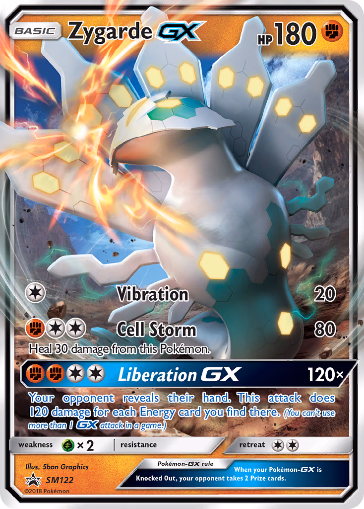 Zygarde-GX Pokemon card (SM122, SM Black Star Promos)