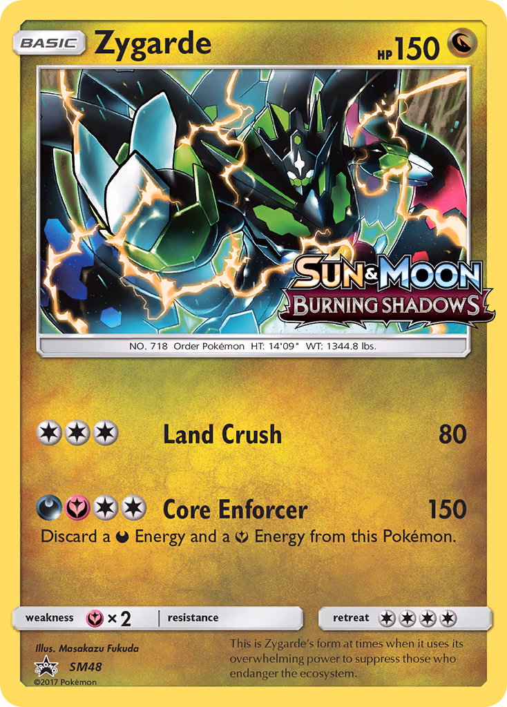 Zygarde Pokemon card (SM48, SM Black Star Promos)