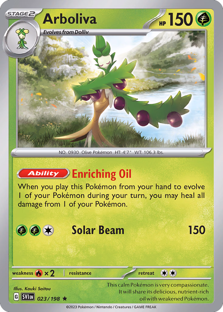 Arboliva Pokemon card (023/198, Scarlet & Violet)