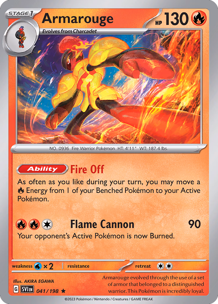 Armarouge Pokemon card (041/198, Scarlet & Violet)