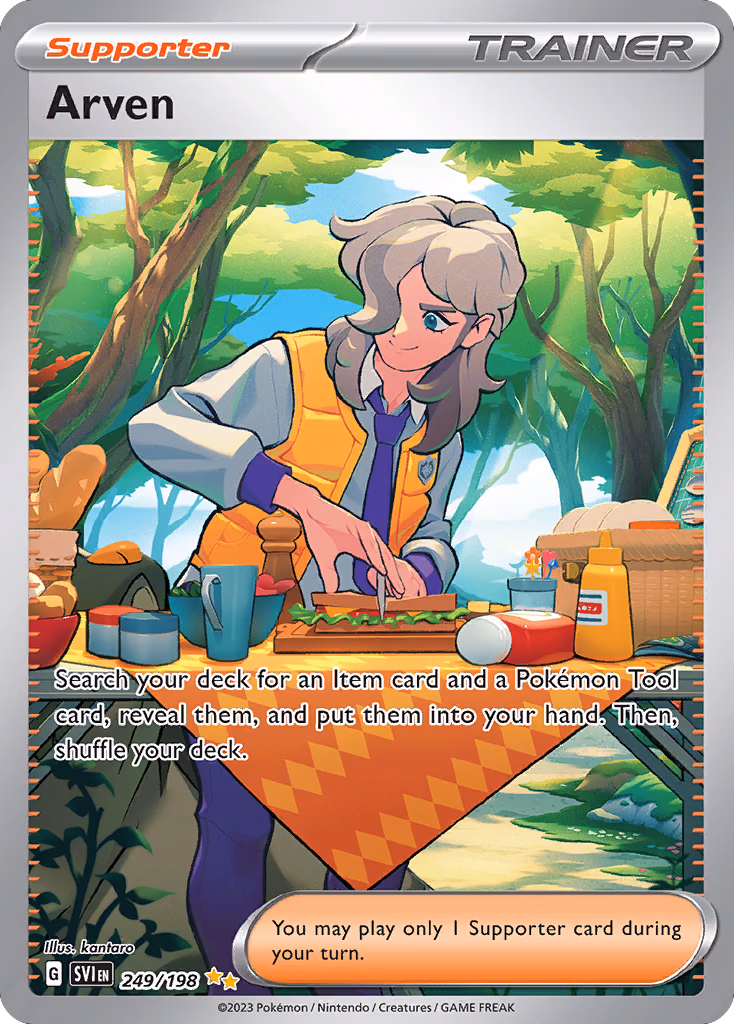 Arven Pokemon card (249/198, Scarlet & Violet)