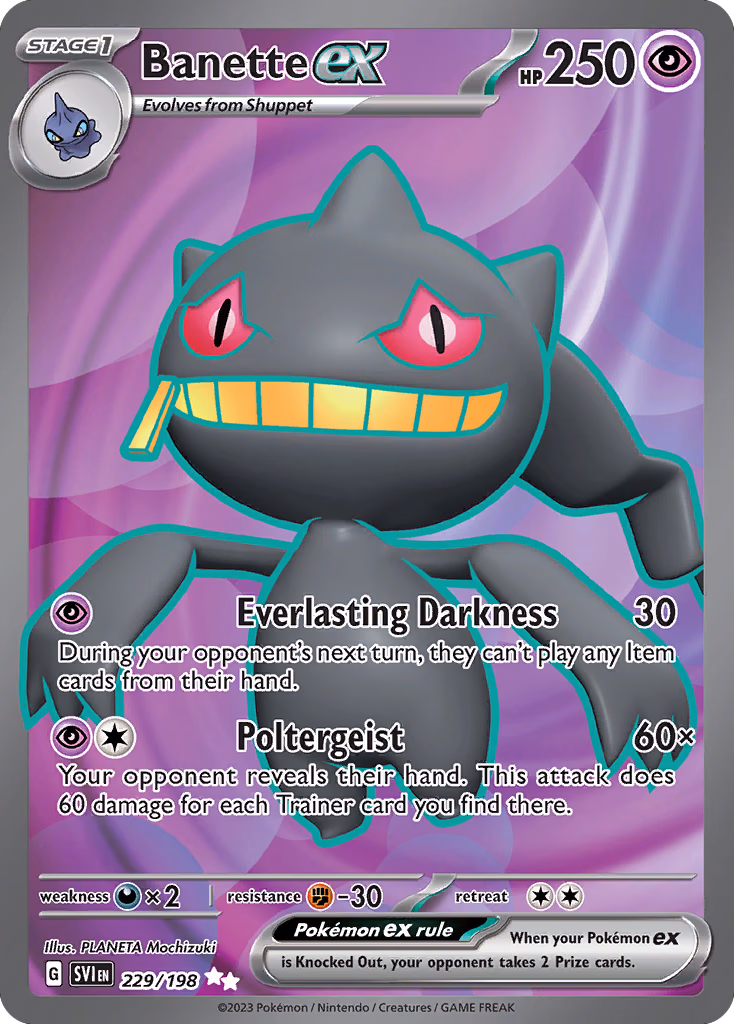 Banette ex Pokemon card (229/198, Scarlet & Violet)