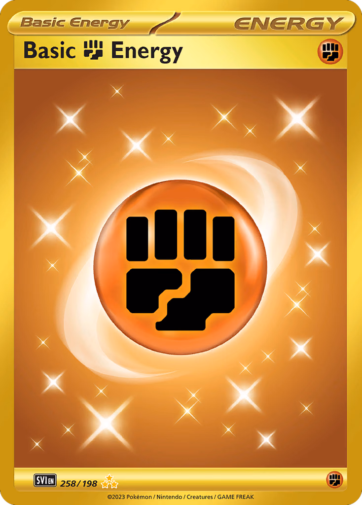 Basic Fighting Energy Pokemon card (258/198, Scarlet & Violet)