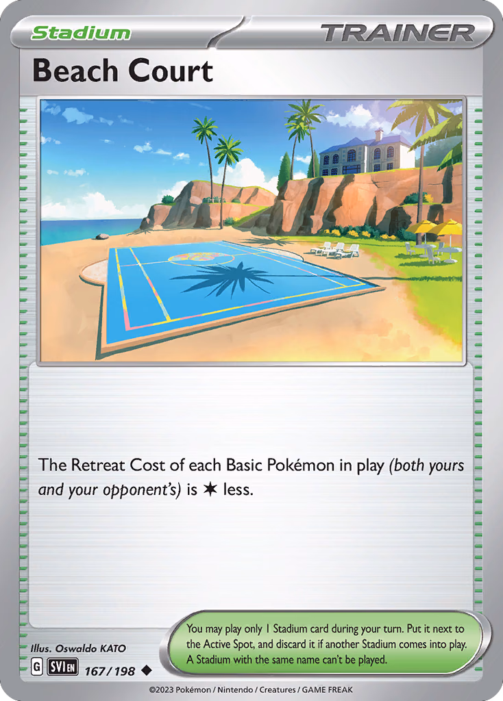 Beach Court Pokemon card (167/198, Scarlet & Violet)
