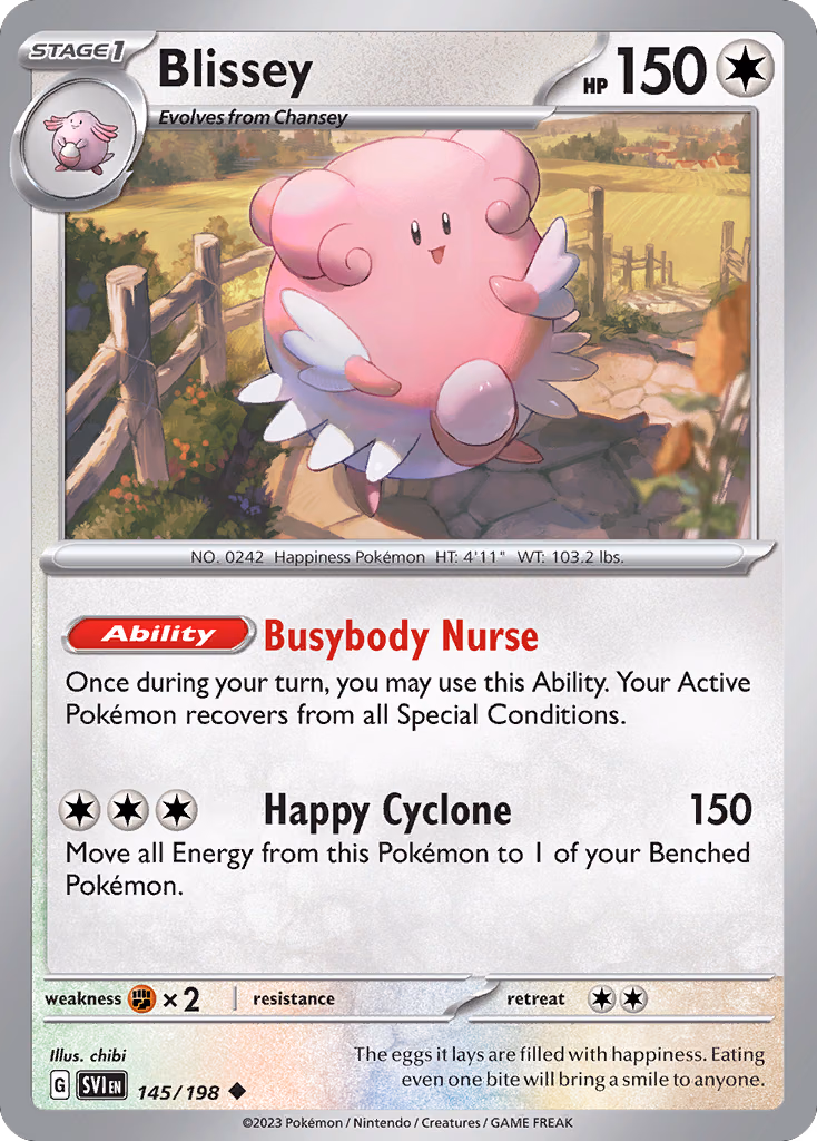 Blissey Pokemon card (145/198, Scarlet & Violet)