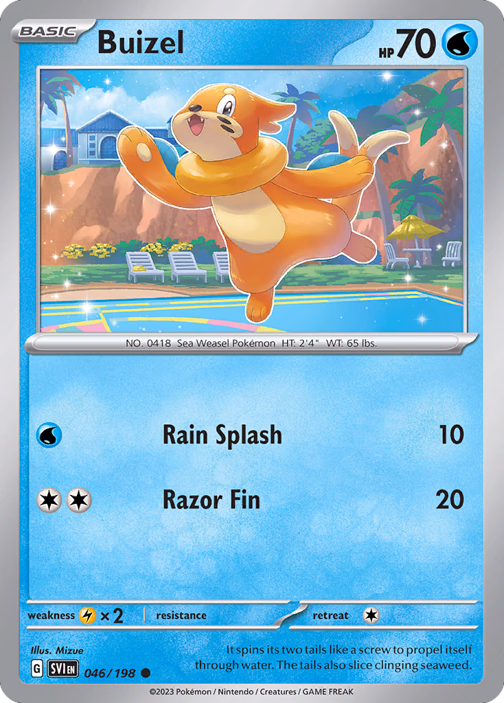 Buizel Pokemon card (046/198, Scarlet & Violet)