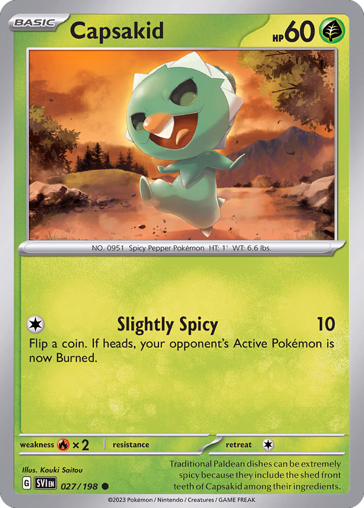 Capsakid Pokemon card (027/198, Scarlet & Violet)