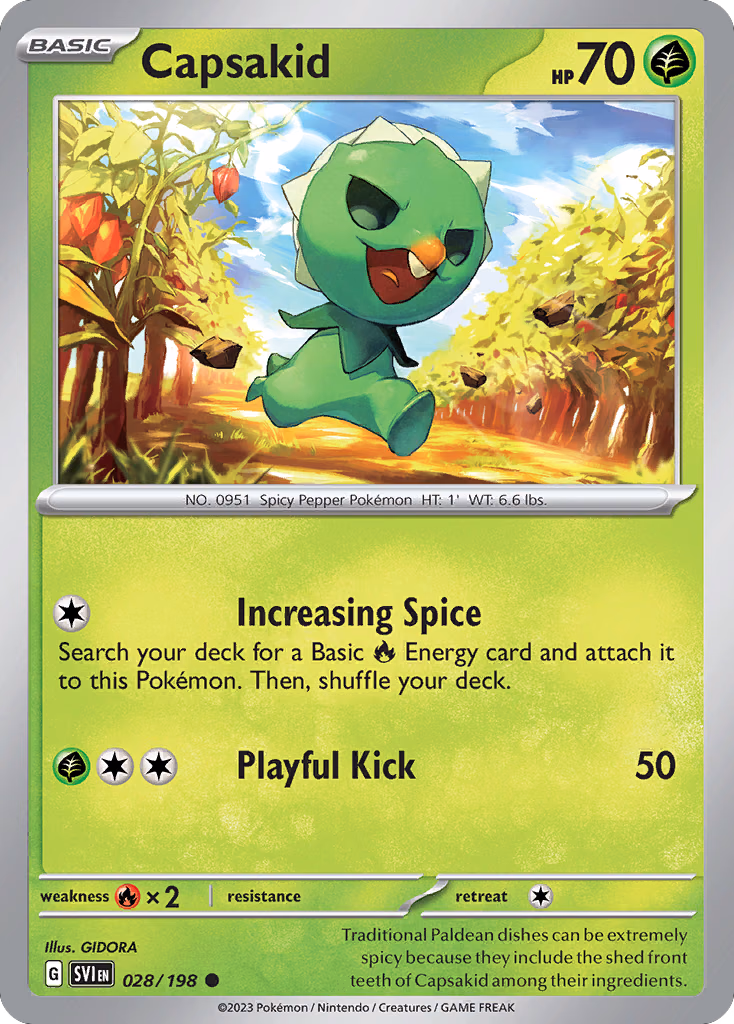 Capsakid Pokemon card (028/198, Scarlet & Violet)