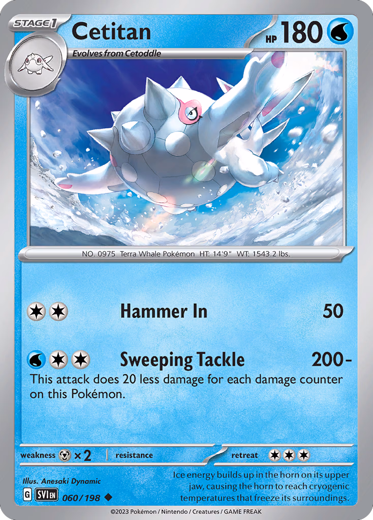 Cetitan Pokemon card (060/198, Scarlet & Violet)