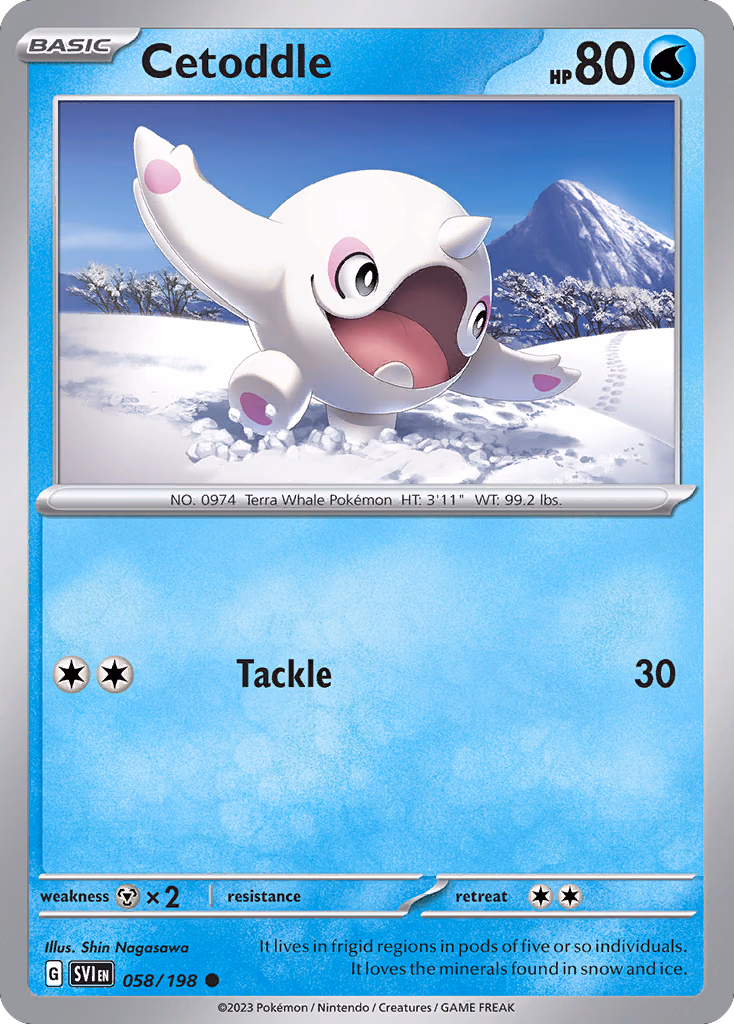 Cetoddle Pokemon card (058/198, Scarlet & Violet)