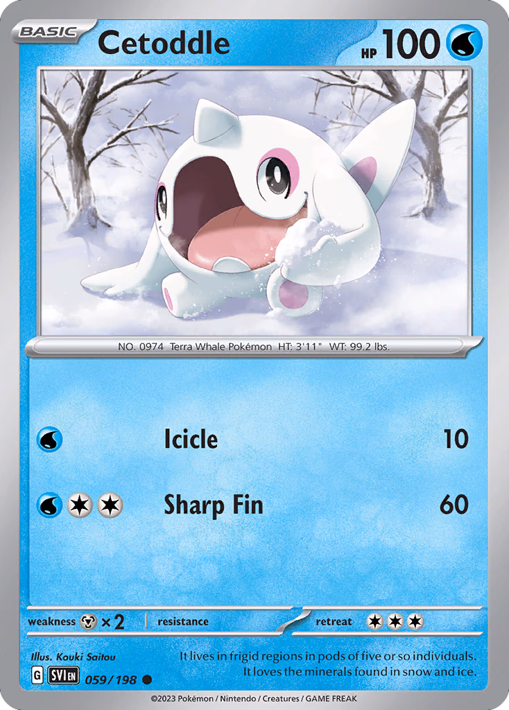Cetoddle Pokemon card (059/198, Scarlet & Violet)