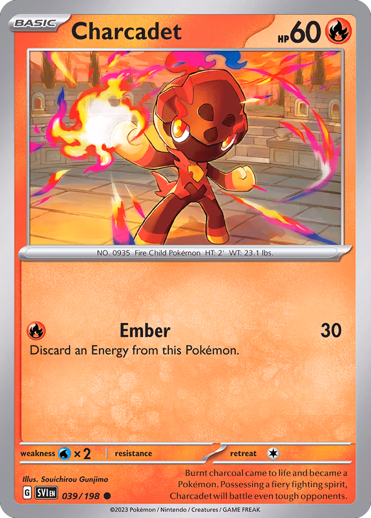 Charcadet Pokemon card (039/198, Scarlet & Violet)