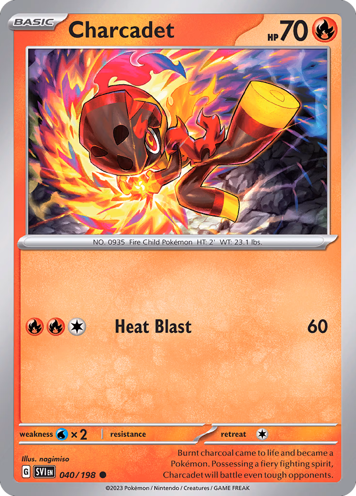 Charcadet Pokemon card (040/198, Scarlet & Violet)