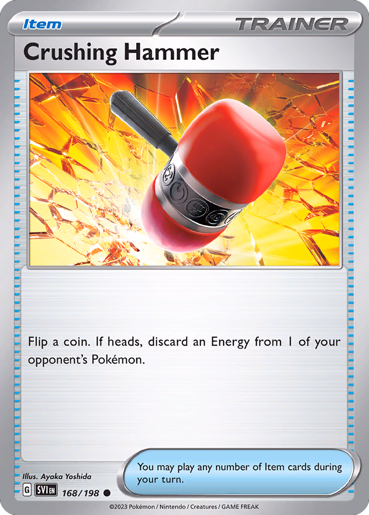 Crushing Hammer Pokemon card (168/198, Scarlet & Violet)