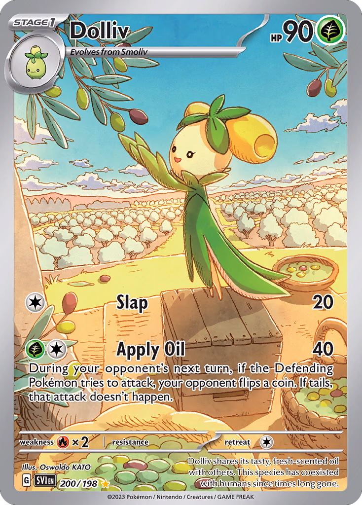 Dolliv Pokemon card (200/198, Scarlet & Violet)