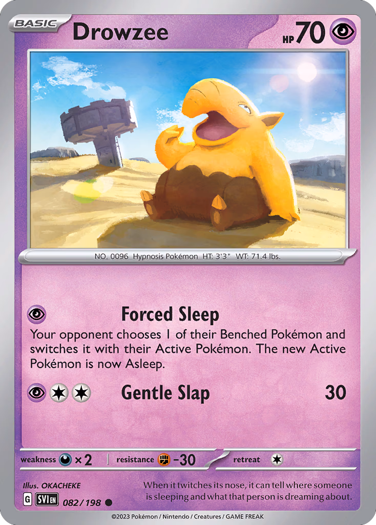 Drowzee Pokemon card (082/198, Scarlet & Violet)