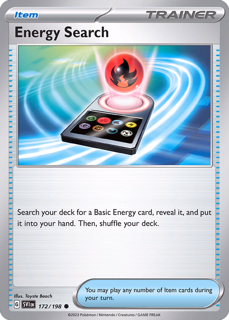 Energy Search Pokemon card (172/198, Scarlet & Violet)