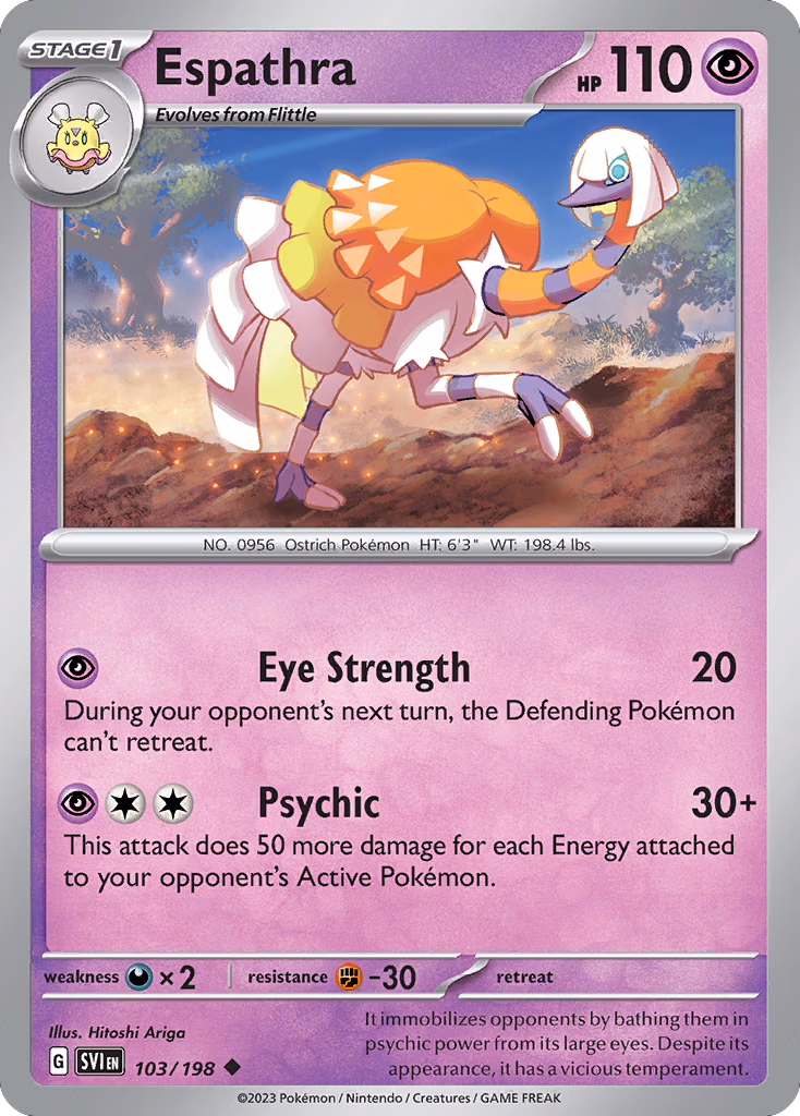 Espathra Pokemon card (103/198, Scarlet & Violet)