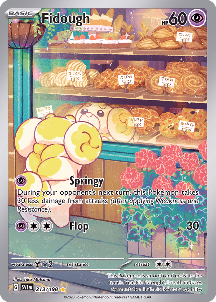 Fidough Pokemon card (213/198, Scarlet & Violet)