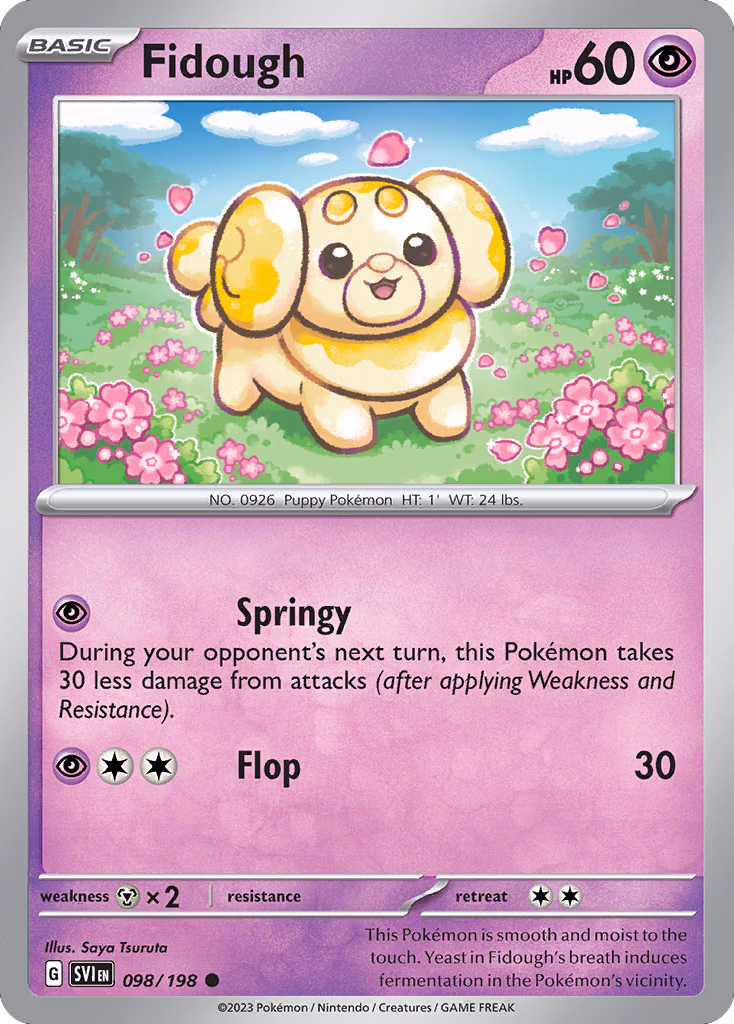 Fidough Pokemon card (098/198, Scarlet & Violet)