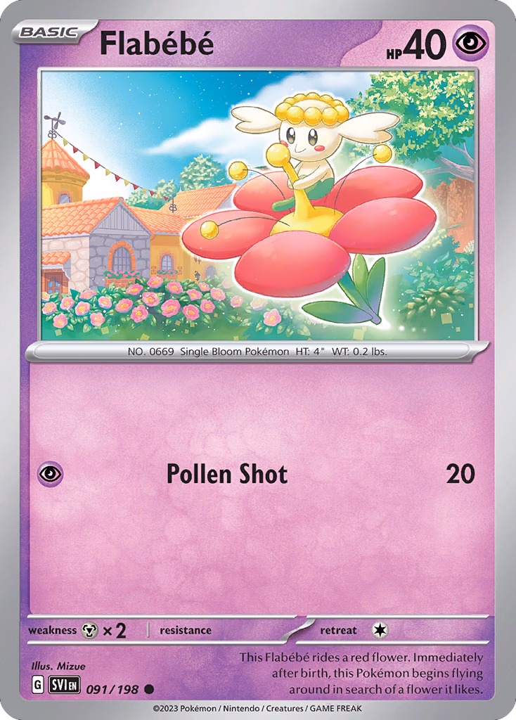 Flabébé Pokemon card (091/198, Scarlet & Violet)