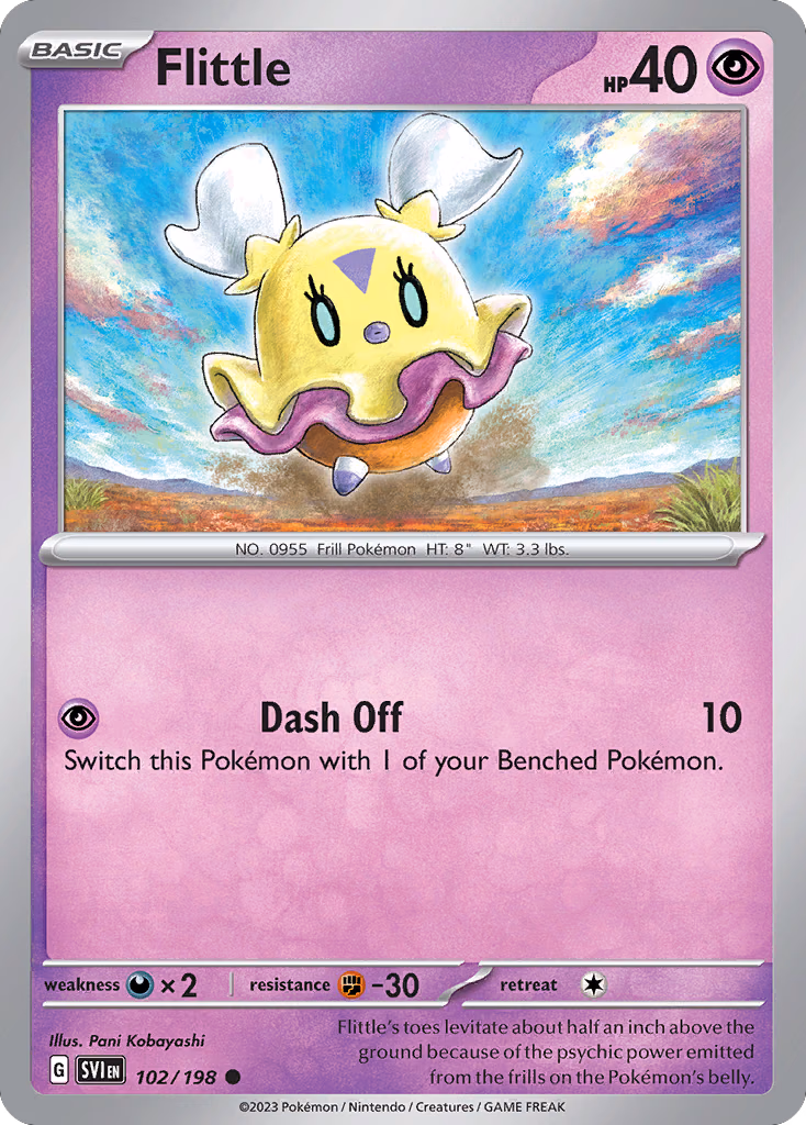 Flittle Pokemon card (102/198, Scarlet & Violet)