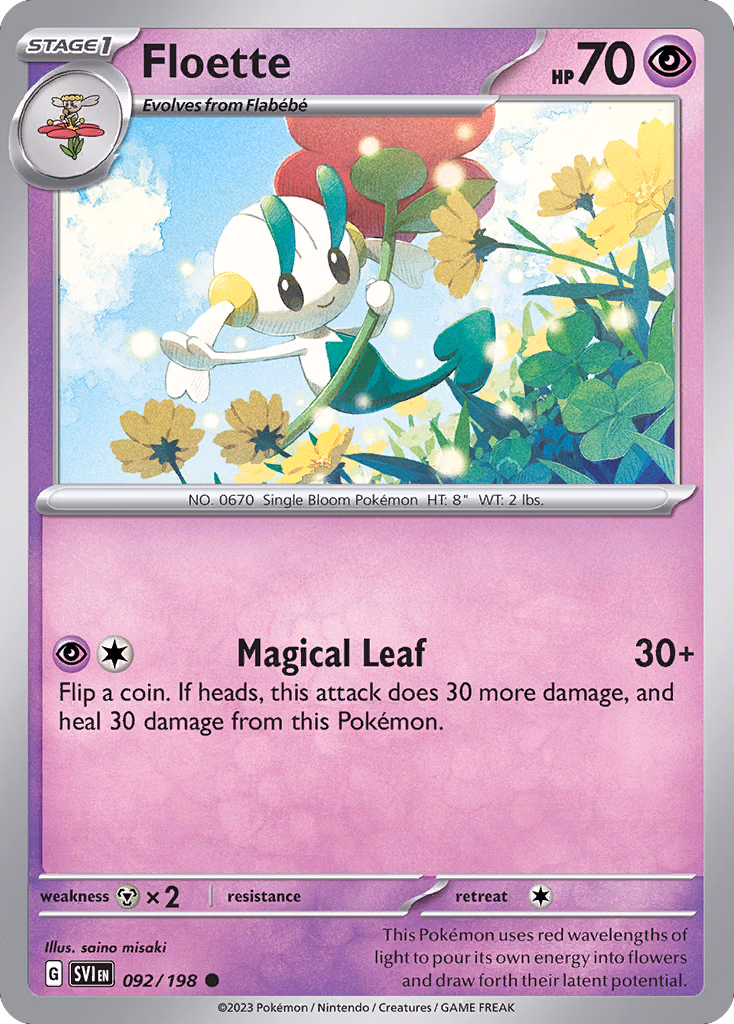 Floette Pokemon card (092/198, Scarlet & Violet)