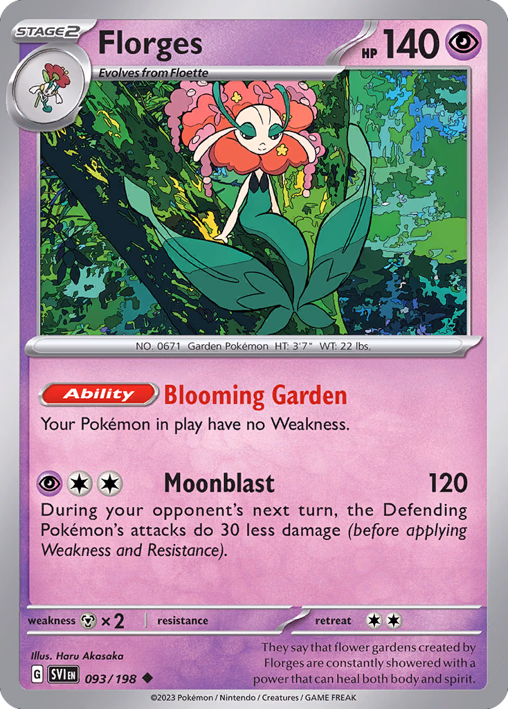 Florges Pokemon card (093/198, Scarlet & Violet)
