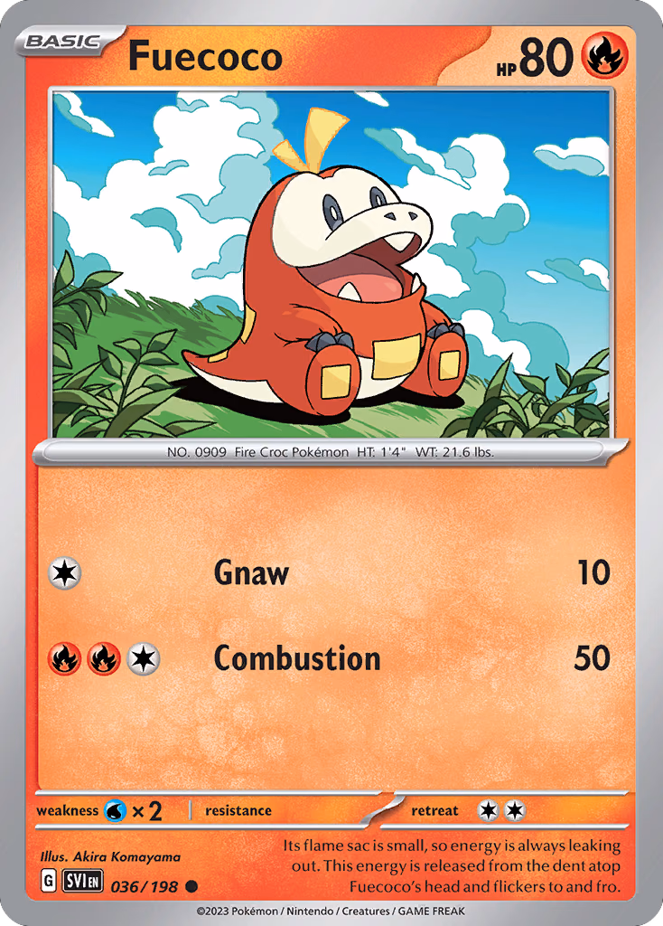 Fuecoco Pokemon card (036/198, Scarlet & Violet)