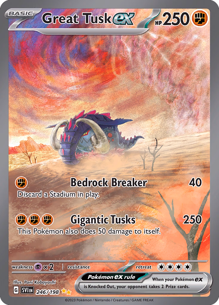 Great Tusk ex Pokemon card (246/198, Scarlet & Violet)