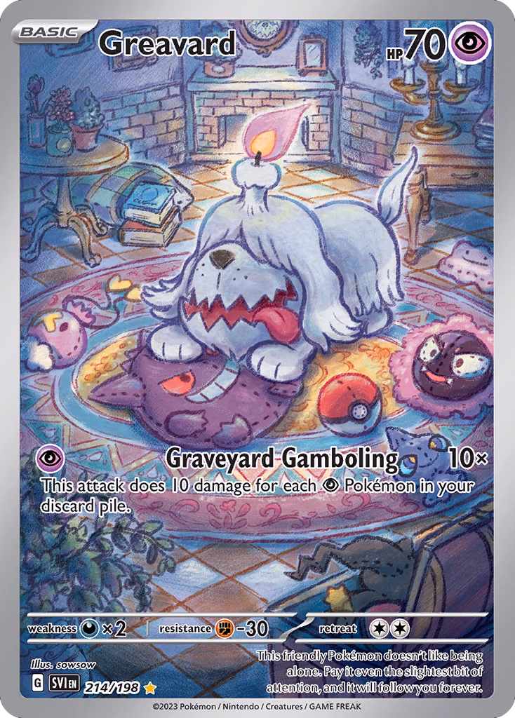 Greavard Pokemon card (214/198, Scarlet & Violet)