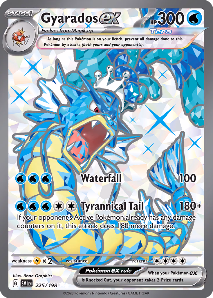 Gyarados ex Pokemon card (225/198, Scarlet & Violet)