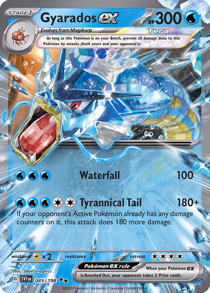 Gyarados ex Pokemon card (045/198, Scarlet & Violet)