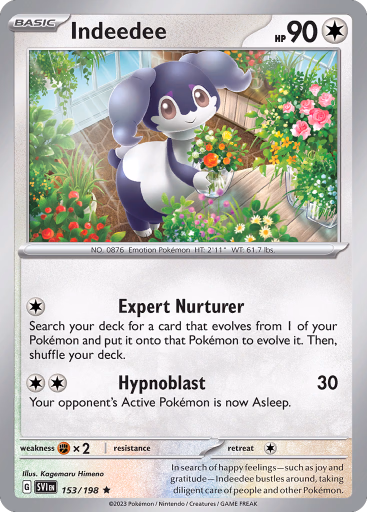 Indeedee Pokemon card (153/198, Scarlet & Violet)