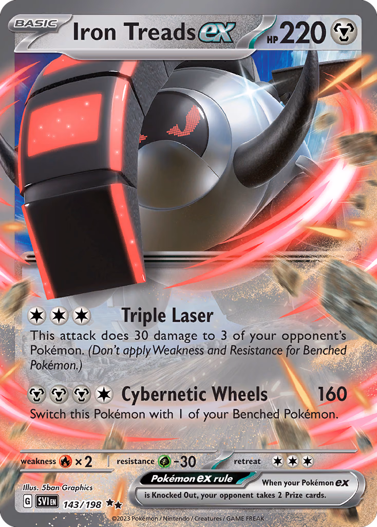 Iron Treads ex Pokemon card (143/198, Scarlet & Violet)
