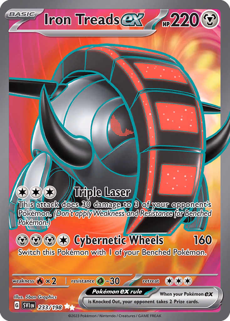 Iron Treads ex Pokemon card (233/198, Scarlet & Violet)