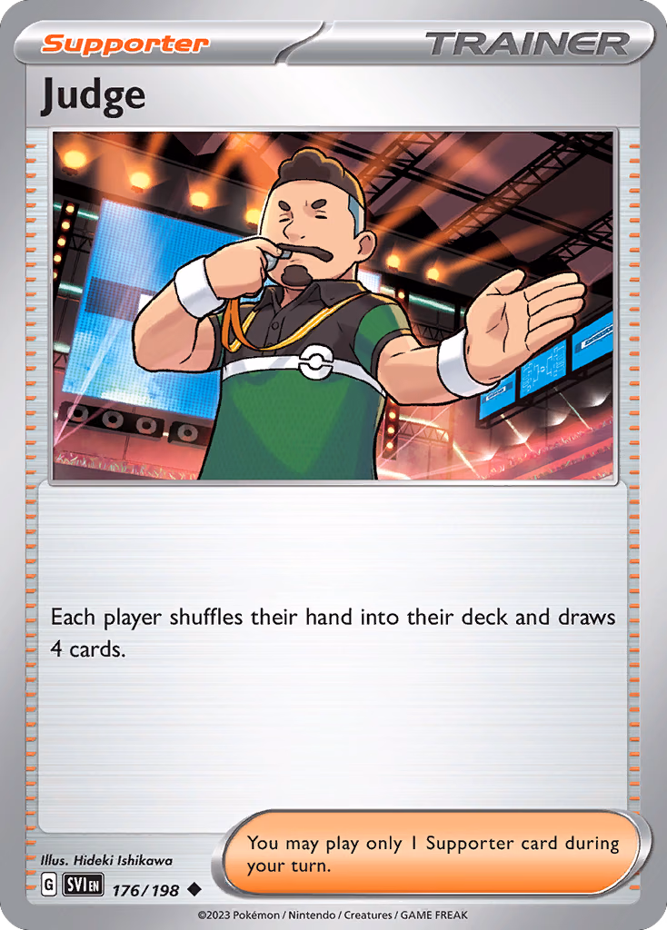 Judge Pokemon card (176/198, Scarlet & Violet)