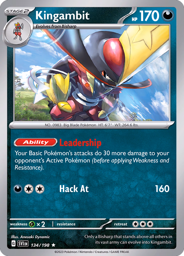 Kingambit Pokemon card (134/198, Scarlet & Violet)
