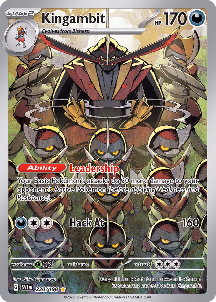 Kingambit Pokemon card (220/198, Scarlet & Violet)