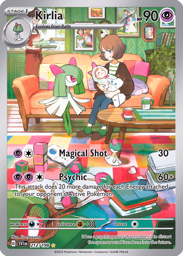 Kirlia Pokemon card (212/198, Scarlet & Violet)